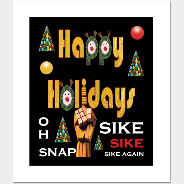 Fuk Happy Holidays Funny Reindeer Wall Art by Angelic Gangster